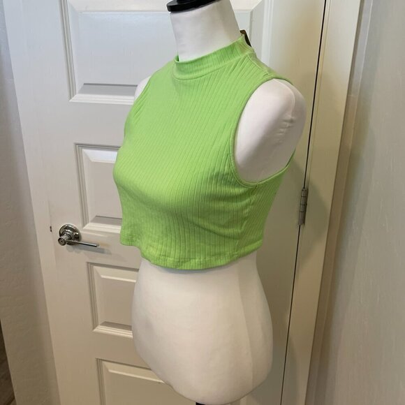 SHEIN EZwear Crop Top in Vibrant Green - Size Large NWT (345) - Picture 3 of 8